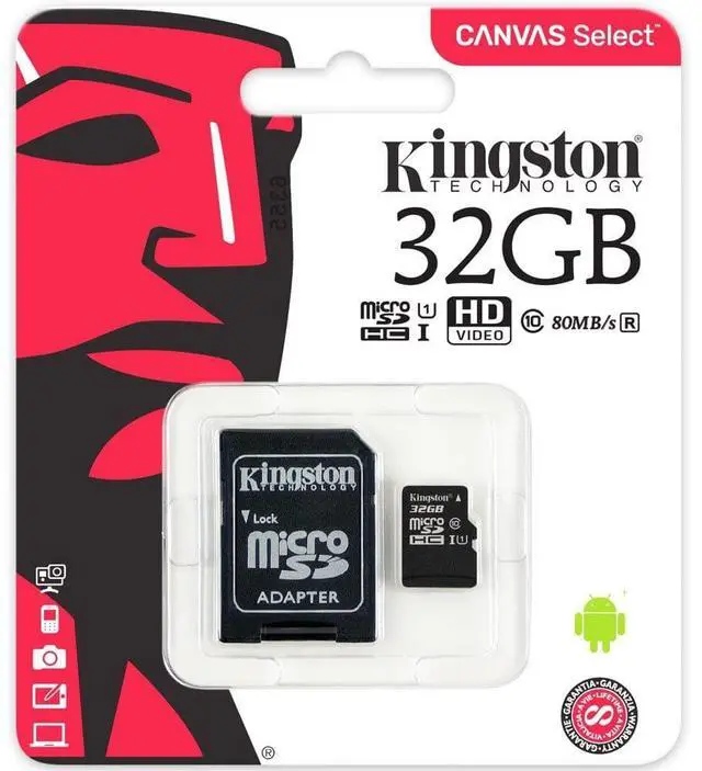 Alt view image 12 of 12 - Kingston Technology Canvas Select 32GB Class 10 UHS-I microSDHC Memory Card with SD Adapter