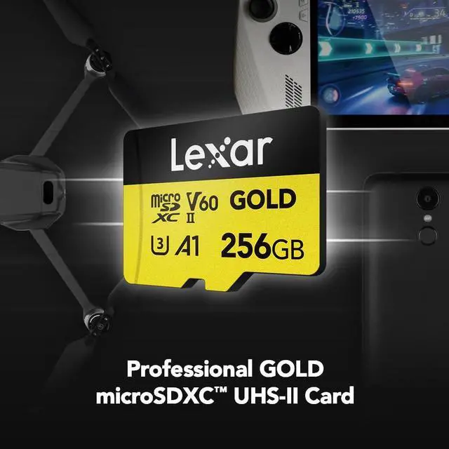 Alt view image 12 of 16 - Lexar Micro SD Professional GOLD UHS-II Flash Memory Card 256GB