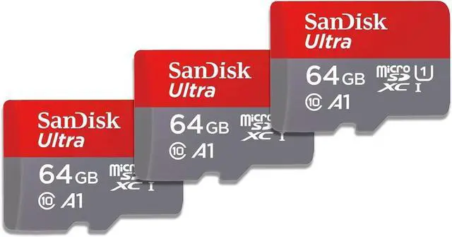 Main image of SanDisk Ultra 64GB microSDXC UHS-I Card with Adapter(SDSQUAR-064G-GN6MA), 3 Pack(64GB)
