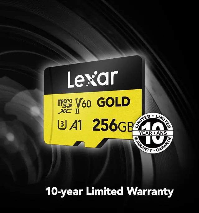 Alt view image 16 of 16 - Lexar Micro SD Professional GOLD UHS-II Flash Memory Card 256GB