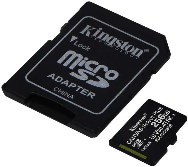 Alt view image 15 of 16 - Kingston Canvas Select Plus - Flash memory card (microSDXC to SD adapter included) - 256 GB - A1 / Video Class V30 / UHS