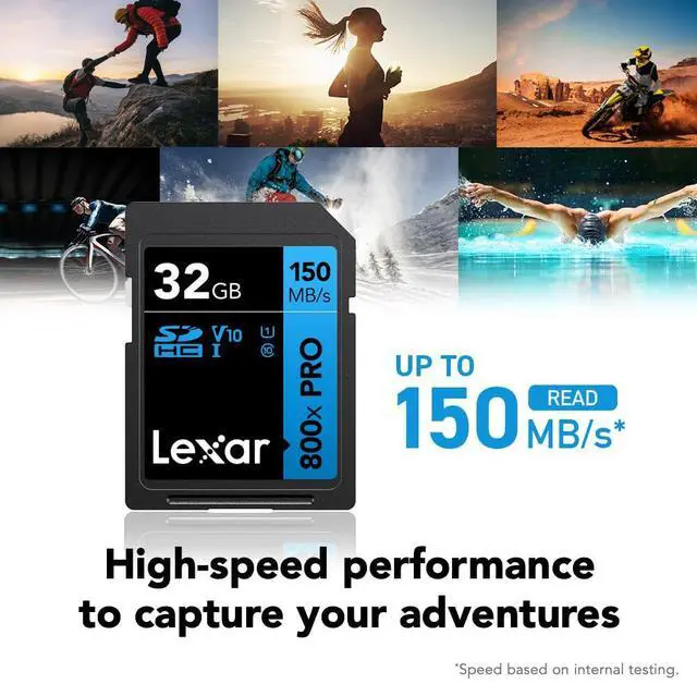 Alt view image 2 of 7 - 32GB (3-Pack) High-Performance 800x PRO SD Card, UHS-I, C10, U1, V10, 4K, Up to 150MB/s Read Memory Card, for Point-and-Shoot & Mid-Range DSLR Cameras, HD Camcorders (LSD0800P032G-B3NNU)