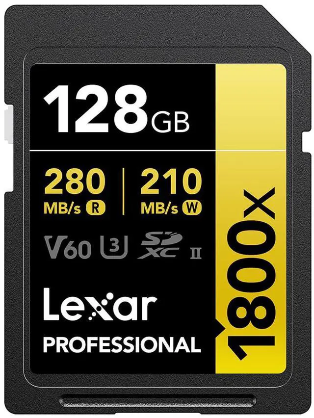 Alt view image 12 of 17 - Lexar 128GB Professional 1800x UHS-II SDXC Memory Card (GOLD Series)