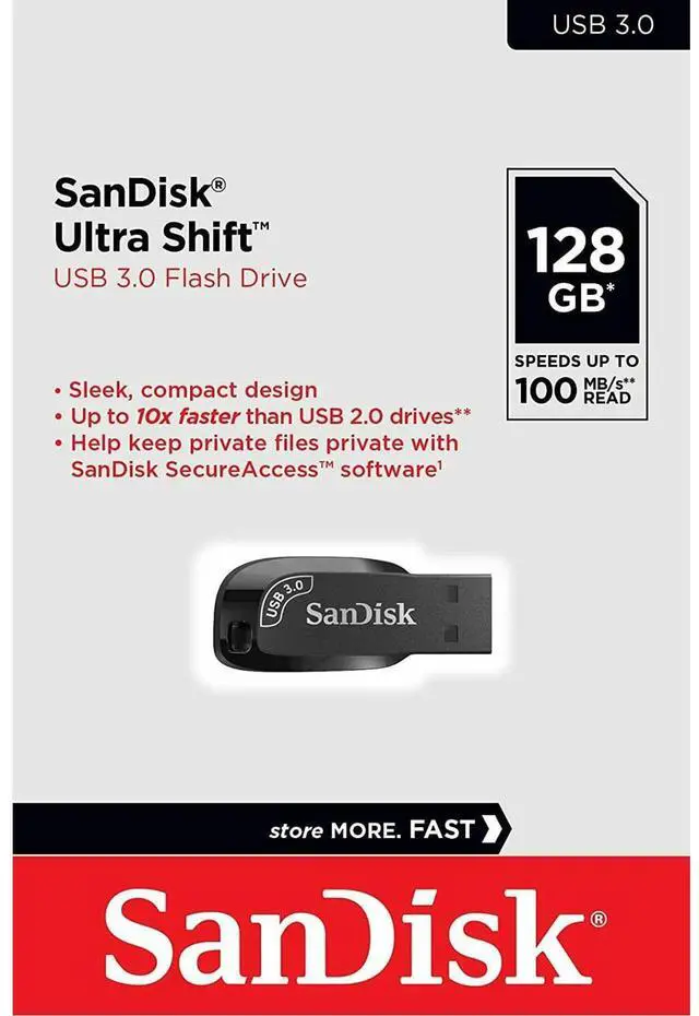 Alt view image 14 of 15 - SanDisk 128GB Ultra Shift USB 3.0 Flash Drive, Speed Up to 100MB/s (SDCZ410-128G-G46)