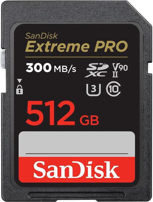 Alt view image 3 of 8 - SanDisk Extreme Pro - Flash memory card - 512 GB - Video Class V90 / UHS-II U3 / Class10 - 1733x/2000x - SDXC UHS-II