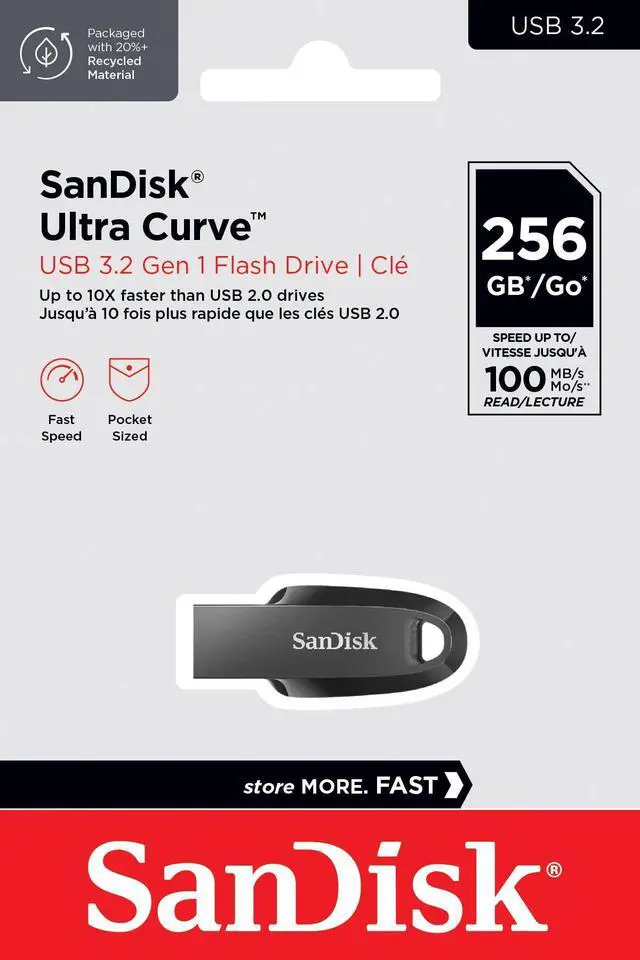 Alt view image 11 of 12 - SanDisk 256GB CZ550 Ultra Curve USB 3.2 Gen 1 Flash Drive Speeds up to 100MB/s [BLACK]