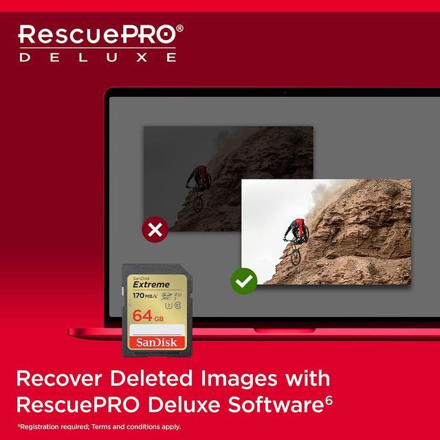 Alt view image 10 of 10 - SanDisk 64GB Extreme SDXC UHS-I/U3 Class 10 V30 Memory Card, Speed Up to 170MB/s (SDSDXV2-064G-GNCIN)