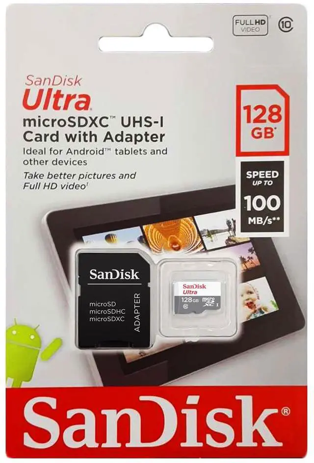 Alt view image 5 of 9 - SanDisk SDSQUNR-128G-GN6MN DCM 128GB 8pin microSDXC r100MB/s C10 UHS-I SanDisk Ultra microSDXC Memory Card w/out Adapter