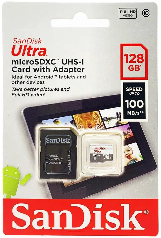 Alt view image 7 of 9 - SanDisk SDSQUNR-128G-GN6MN DCM 128GB 8pin microSDXC r100MB/s C10 UHS-I SanDisk Ultra microSDXC Memory Card w/out Adapter