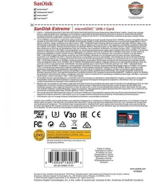 Alt view image 6 of 11 - SanDisk 1TB Extreme microSDXC 160MB/s UHS-I U3 A2 microSD 1.0 TB micro SD SDXC Flash Memory Card SDSQXA1-1T00-GN6MN with OEM Lanyard