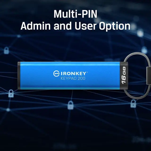Alt view image 5 of 6 - Kingston Ironkey Keypad 200 USB-C 256GB Encrypted Flash Drive | OS Independent | FIPS 140-3 Level 3 | XTS-AES 256-bit | BadUSB and Brute Force Protection | Multi-Pin Option | IKKP200C/256GB