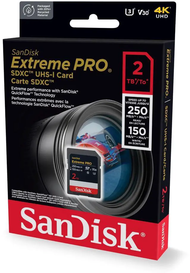 Alt view image 10 of 11 - SanDisk Extreme Pro 2TB Secure Digital Extended Capacity (SDXC) Memory Card Model SDSDXXD-2T00-GN4IN