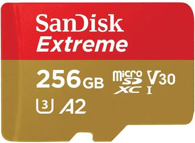 Alt view image 4 of 10 - SanDisk SDSQXA1-256G-GN6MN DJT 256GB 8pin microSDXC r160MB/s w90MB/s C10 U3 V30 A2 UHS-I SanDisk Extreme microSDXC Memory Card w/out Adapter