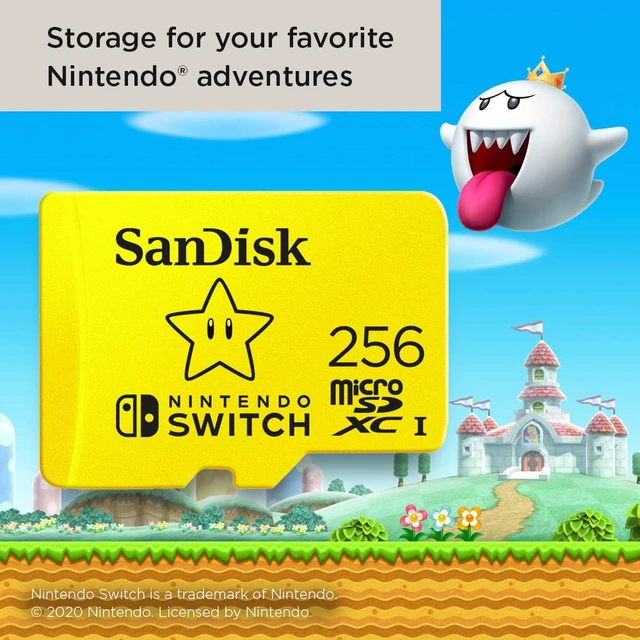 Alt view image 6 of 7 - 256GB microSD Card, Super Mario Super Star Edition, 3-Pack Officially Licensed for Nintendo Switch, UHS-I, Up to 100MB/s Read Speeds