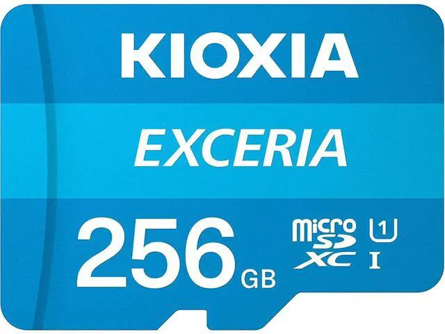 Main image of Kioxia 256GB microSD Exceria Flash Memory Card w/Adapter U1 R100 C10 Full HD High Read Speed 100MB/s LMEX1L256GG2