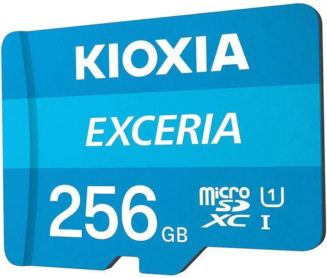 Alt view image 5 of 7 - Kioxia 256GB microSD Exceria Flash Memory Card w/Adapter U1 R100 C10 Full HD High Read Speed 100MB/s LMEX1L256GG2