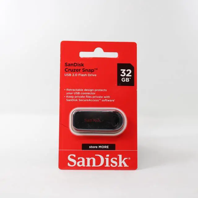 Alt view image 7 of 8 - SanDisk SDCZ62-032G-G35 CCH 32GB USB 2.0 Flash Drive r15MB/s w5MB/s Cruzer Snap Retractable Slider Black and Red