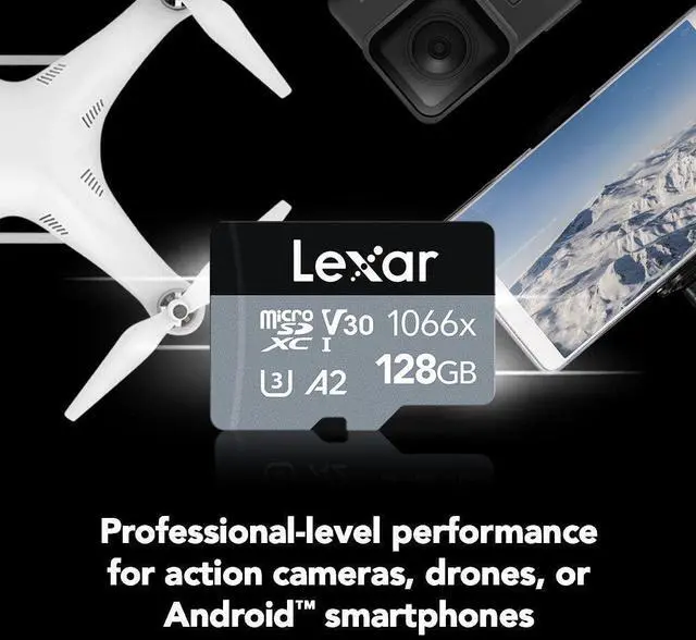 Alt view image 5 of 7 - Lexar microSDXC Card 128GB High-Performance 1066x UHS-I U3