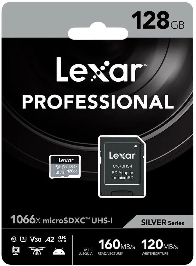 Alt view image 3 of 7 - Lexar microSDXC Card 128GB High-Performance 1066x UHS-I U3