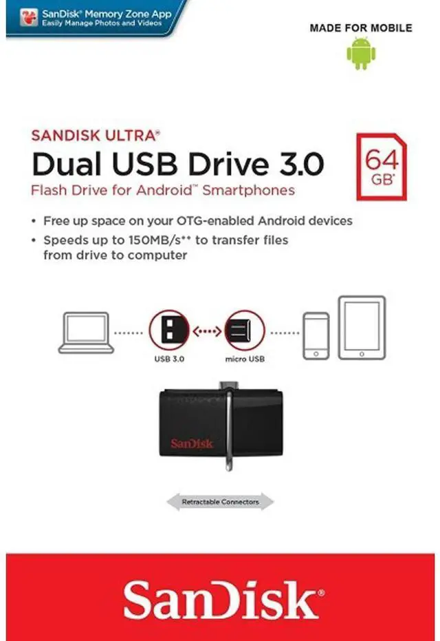 Alt view image 11 of 15 - SanDisk Ultra Dual USB Drive 3.0 (SDDD2-064G-GAM46)