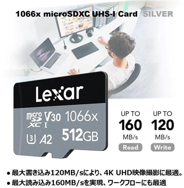 Alt view image 10 of 12 - Lexar® Professional 1066x microSDHC / microSDXC UHS-I cards SILVER Series Overseas Package Version (256GB)