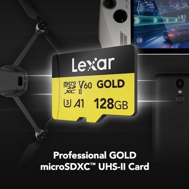 Alt view image 12 of 16 - Lexar Micro SD Professional GOLD UHS-II Flash Memory Card 128GB