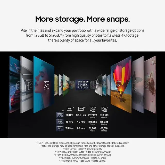 Alt view image 4 of 6 - SAMSUNG PRO Ultimate microSD Memory Card+Reader, 128GB microSDXC, Up to 200 MB/s, 4K UHD, UHS-I, Class 10, U3,V30, A2 for GoPRO Action Cam, DJI Drone, Gaming, Phones, Tablets, MB-MY128SB/AM