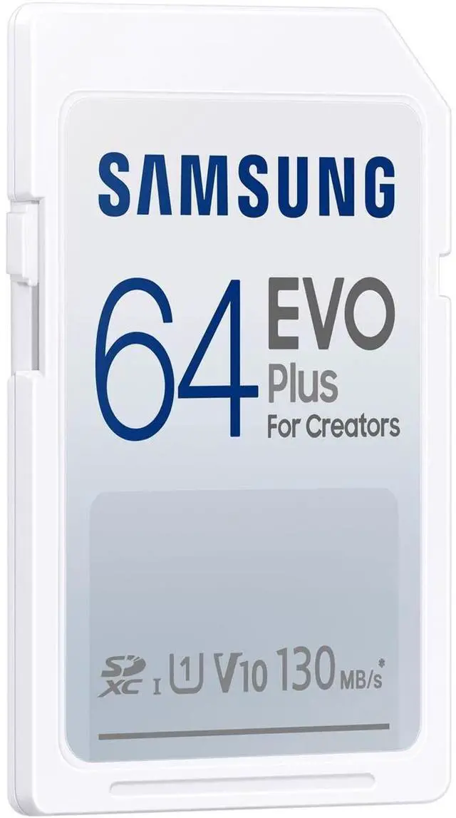Alt view image 2 of 4 - SAMSUNG EVO Plus Full Size 64 GB SDXC Card 130MB/s Full HD & 4K UHD, UHS-I, U1, V10 (MB-SC64K/AM)