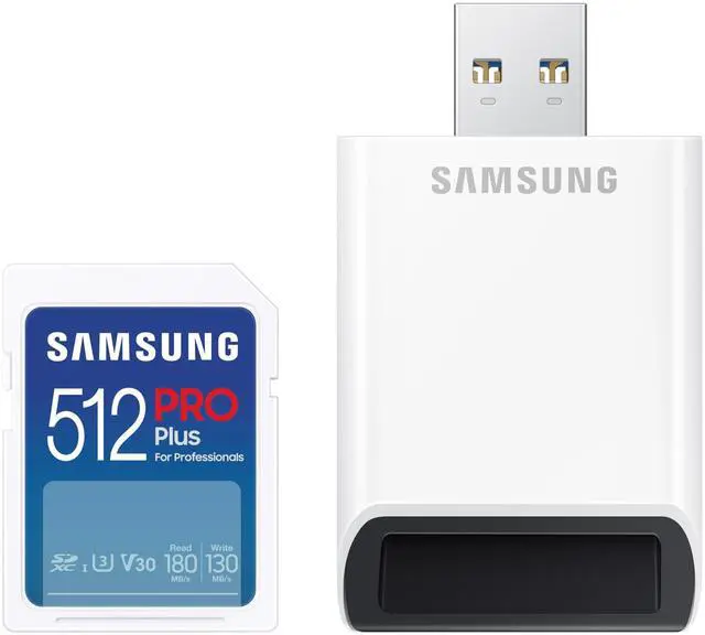 Main image of SAMSUNG SD PRO Plus + USB Reader 512GB MicroSD Memory Card Read up to 180MB/s, Write up to 130MB/s