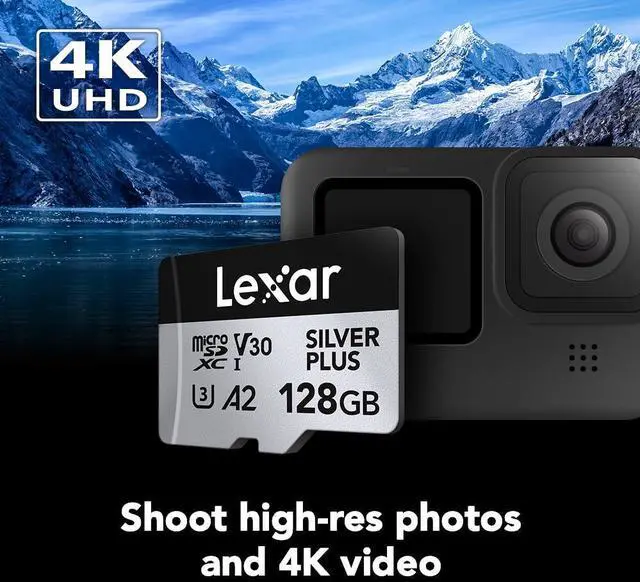 Alt view image 11 of 14 - Lexar 128GB Professional Silver Plus microSDXC Memory Card w/SD Adapter  UHS-I  C10  U3  V30  Full-HD & 4K Video  Up to 205/150 MB/s Read/Write  for Videographers  Gamers (LMSSIPL128G-BNANU)