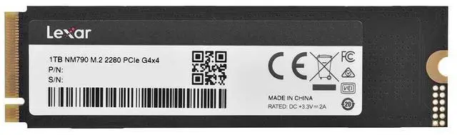 Alt view image 6 of 8 - Lexar 1TB NM790 SSD PCIe Gen4 NVMe M.2 2280 Internal Solid State Drive, Up to 7400/6500 MB/s Read/Write, Compatible with PS5, for Gamers and Creators, Black (LNM790X001T-RNNNG)