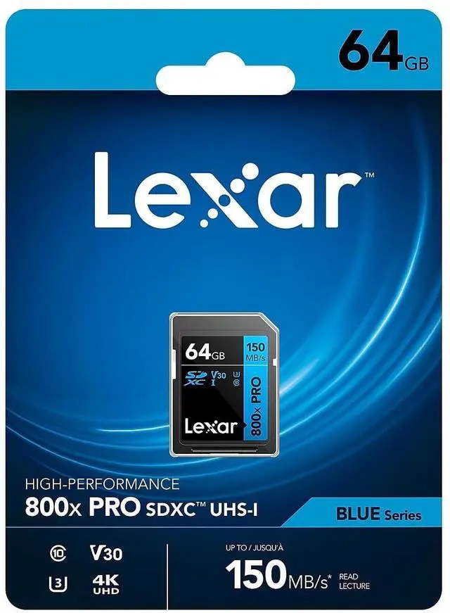 Alt view image 10 of 10 - Lexar High-Performance 800x PRO BLUE Series 64GB SDXC Memory Card Class 10 UHS-I V30 (LSD0800P064G-BNNNU)
