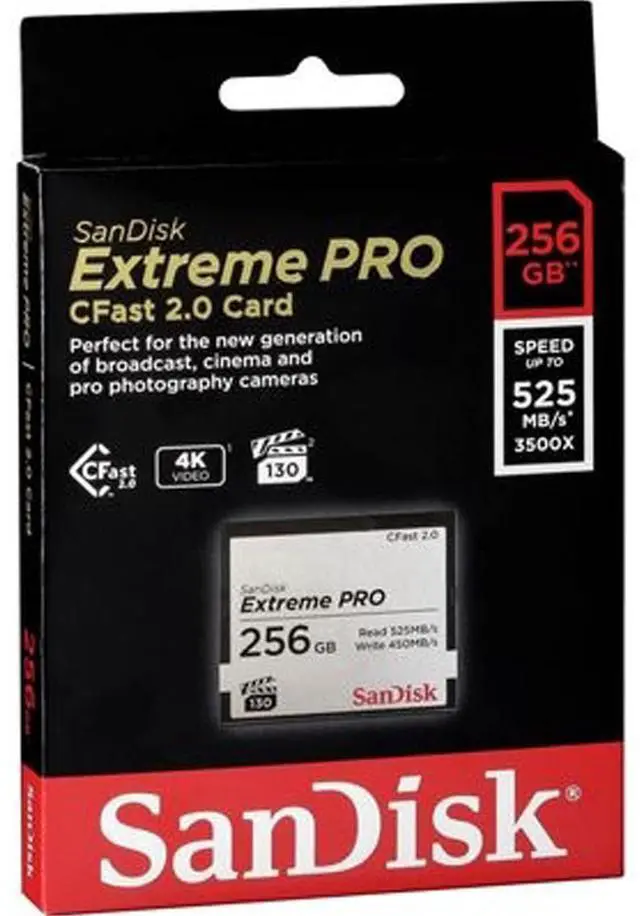 Alt view image 8 of 10 - SanDisk Extreme Pro 256GB CFast 2.0 Memory Card SDCFSP-256G-G46D