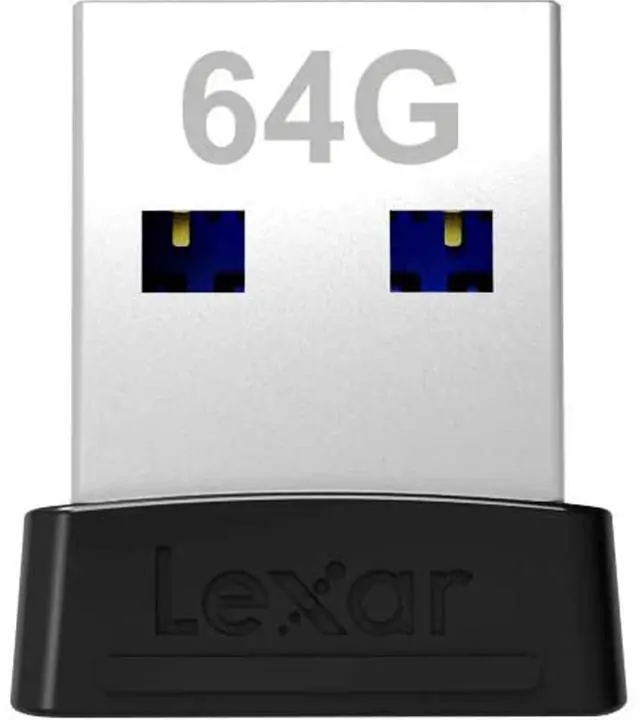 Alt view image 2 of 8 - Lexar LJDS47-64GABBK MAG 64GB USB 3.1 Flash Drive r250MB/s Lexar JumpDrive S47 Low Profile Black/Silver