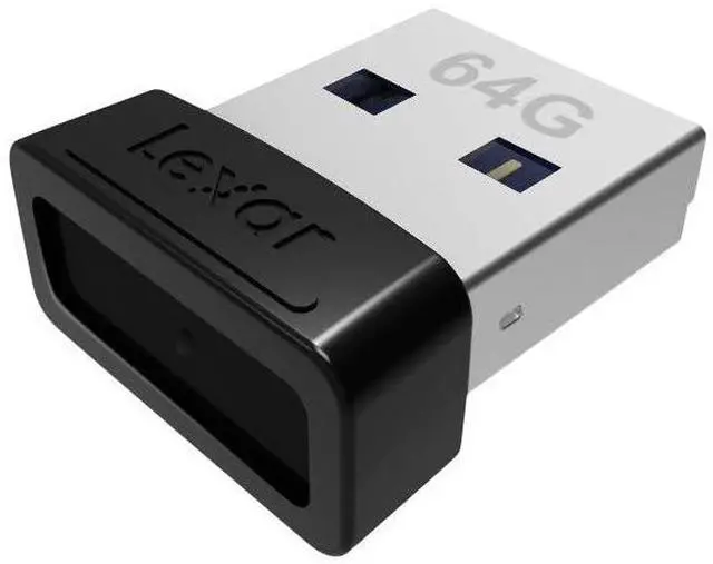 Alt view image 7 of 8 - Lexar LJDS47-64GABBK MAG 64GB USB 3.1 Flash Drive r250MB/s Lexar JumpDrive S47 Low Profile Black/Silver