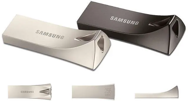 Alt view image 15 of 16 - Samsung MUF-128BE3/EU MAH 128GB USB 3.1 Flash Drive r300MB/s Samsung Bar Plus Champagne Silver Casing