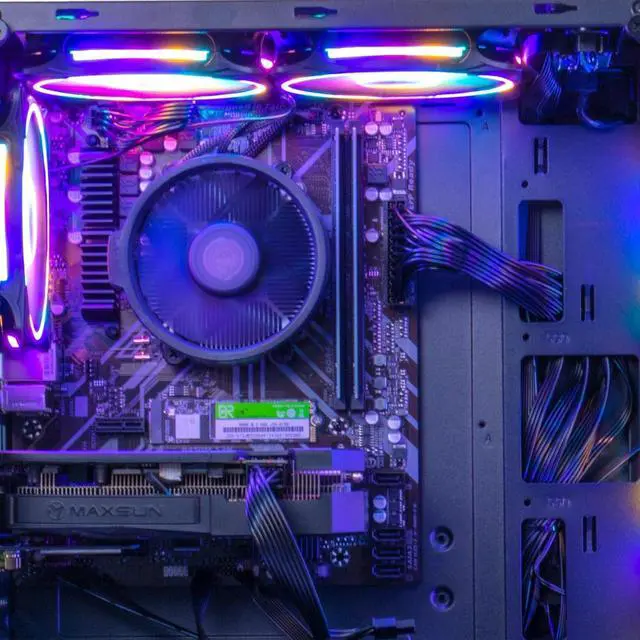 Alt view image 3 of 7 - TitanFusion Gaming PC Desktop Computer, AMD Ryzen 5 5600 3.7GHz, GeForce RTX 4060Ti , 16GB DDR4, NVME 1T SSD, 6RGB Fans, Win 11 Pro Ready, Gamer Desktop Computer