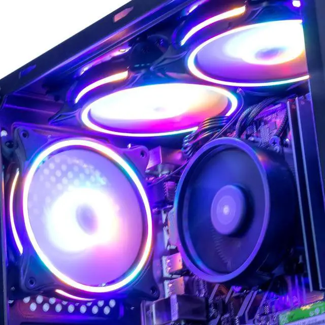 Alt view image 4 of 7 - TitanFusion Gaming PC Desktop Computer, AMD Ryzen 5 5600 3.7GHz, GeForce RTX 4060Ti , 16GB DDR4, NVME 1T SSD, 6RGB Fans, Win 11 Pro Ready, Gamer Desktop Computer