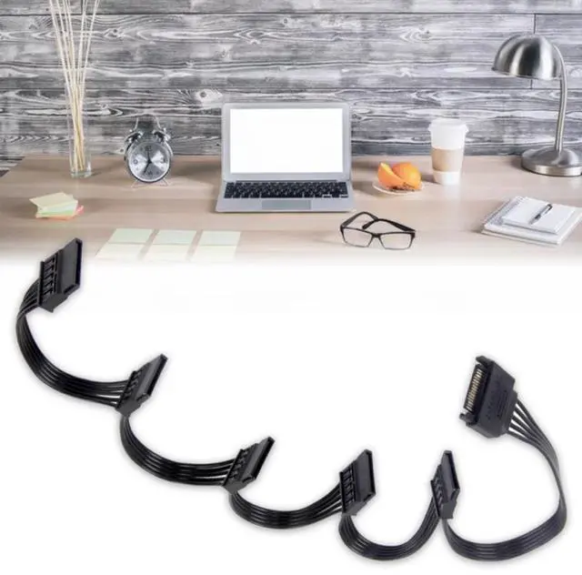 Alt view image 3 of 4 - 15Pin SATA Power Supply Splitter Cable Hard Drive 1 Male to 5 Female Extension Power Cord for DIY PC Sever Power distributor