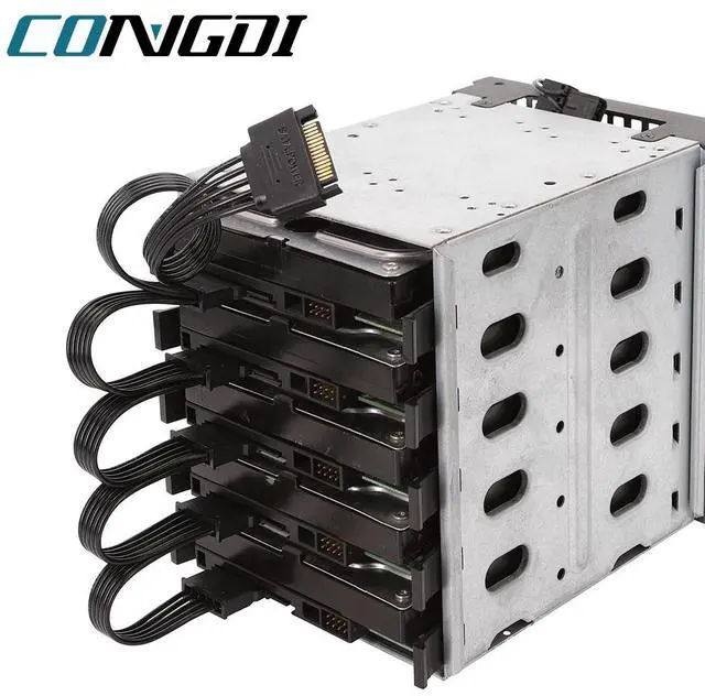 Alt view image 2 of 4 - 15Pin SATA Power Supply Splitter Cable Hard Drive 1 Male to 5 Female Extension Power Cord for DIY PC Sever Power distributor