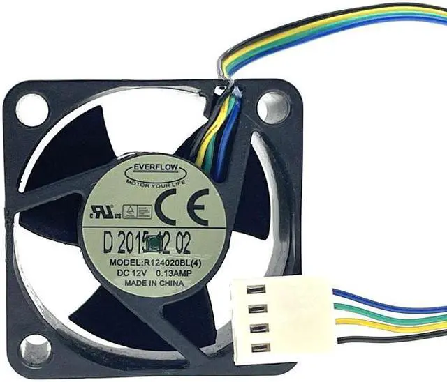 Alt view image 2 of 4 - R124020BL(4) 40mm 12V PWM Cpu 1U 2U Cooling Fan,40X40X20mm 4cm Dual Ball Bearing Mute Silent Quiet Heatsink Cooler 5700RPM