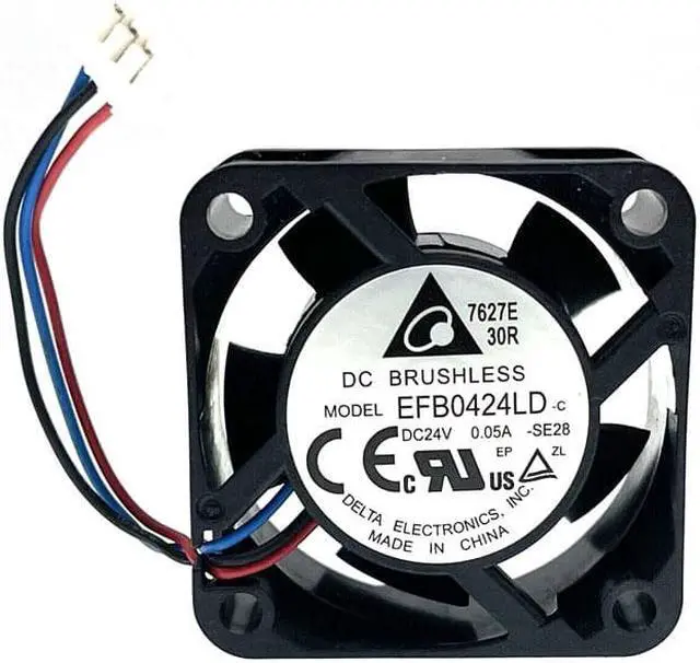 Alt view image 2 of 4 - 40mm 24V Fan,for DELTA EFB0424LD -SE28 4020 40X40X20 mm  4cm 0.05A 3-wire 3Pin Quiet Converter Chassis 3D Printer Cooling
