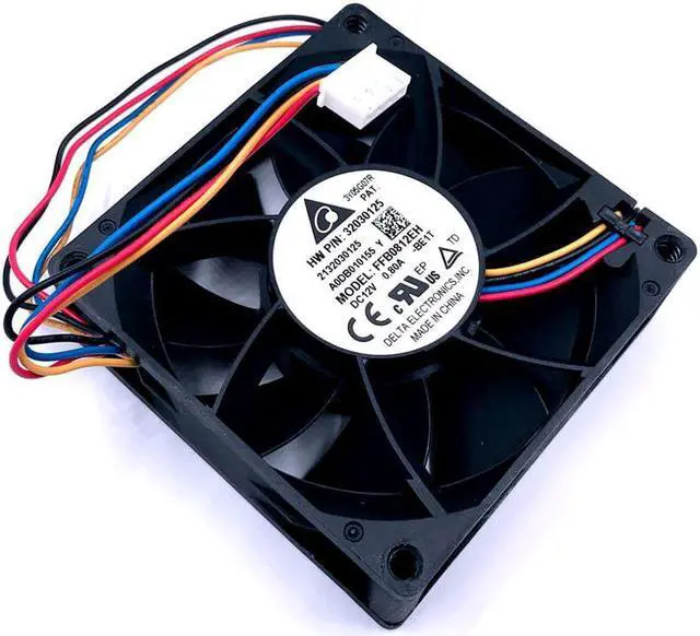 Alt view image 5 of 6 - 80mm PWM Cooling Fan 8cm  FFB0812EH 80*80*25mm 12V 0.80A 6200RPM High Speed CFM Cooler 12V Dual Ball Bearing  Fan,for Delta