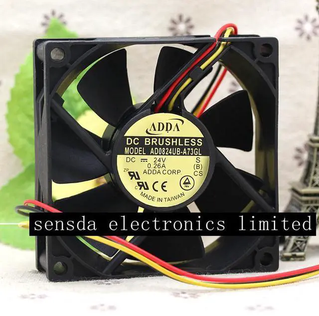 Alt view image 3 of 4 - 80mm cooling fan For ADDA 8cm 8025 24V 0.26A AD0824UB-A73GL AD0824UB-A70GL Dual Ball Bearing Cooling fan