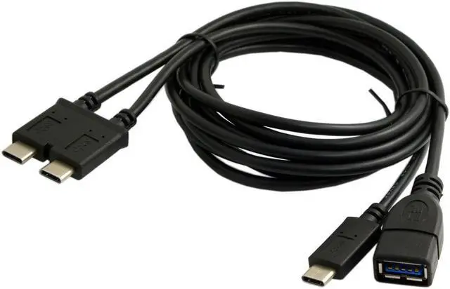 Alt view image 6 of 7 - NGFF Dual Cable USB 3.1 Type-C to USB-C & USB 3.0 Female OTG Data Cable for 13 inch Laptop Pro