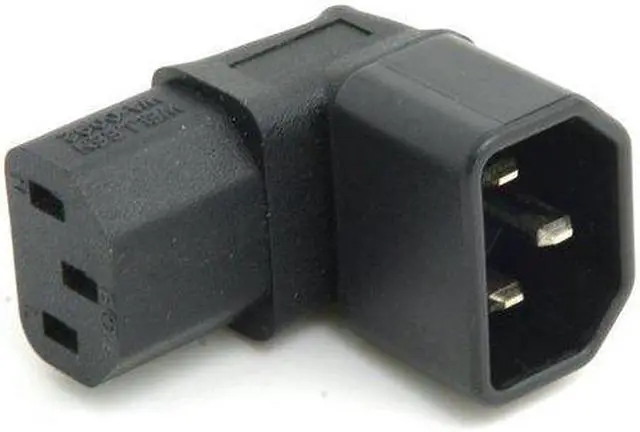 Alt view image 6 of 7 - NGFF IEC Male C14 to Down Right Angled 90 Degrdd IEC Female C13 Power Extension Adapter