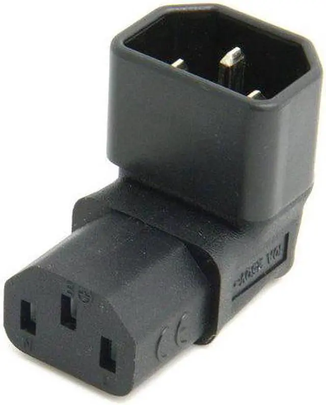 Alt view image 7 of 7 - NGFF IEC Male C14 to Down Right Angled 90 Degrdd IEC Female C13 Power Extension Adapter