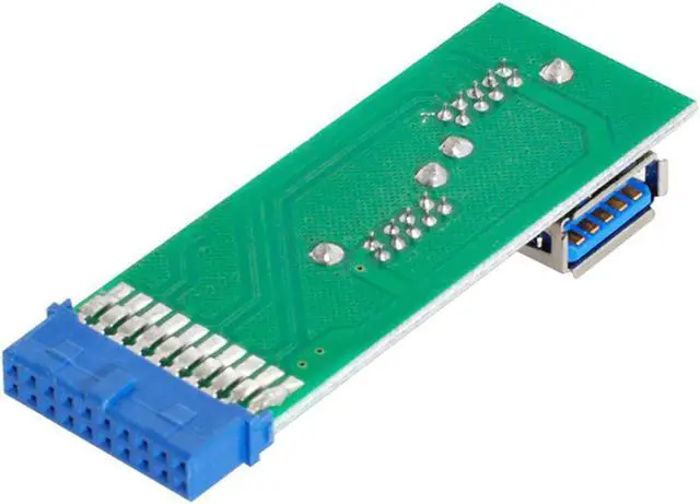 Alt view image 3 of 4 - NGFF  USB 3.0 Dual SideType A Female to Motherboard 20Pin 19 Pin Box Header Slot Adapter PCBA with LED