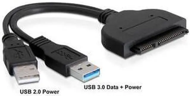 Alt view image 2 of 3 - CYDZ USB 3.0 to SATA 22 Pin 2 5" Hard Disk Driver Adapter with USB 2.0 Power Cable