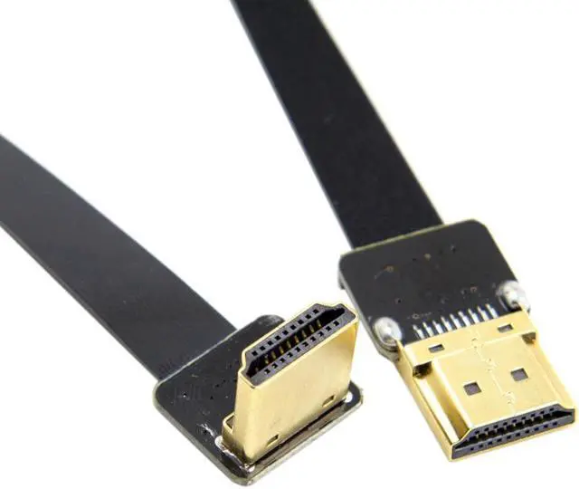 Alt view image 2 of 4 - NGFF 20cm FPV HDMI-compatible Male to 90 Degree Down Angled HDMI-compatible Male HDTV FPC Flat Cable for Multicopter Aerial